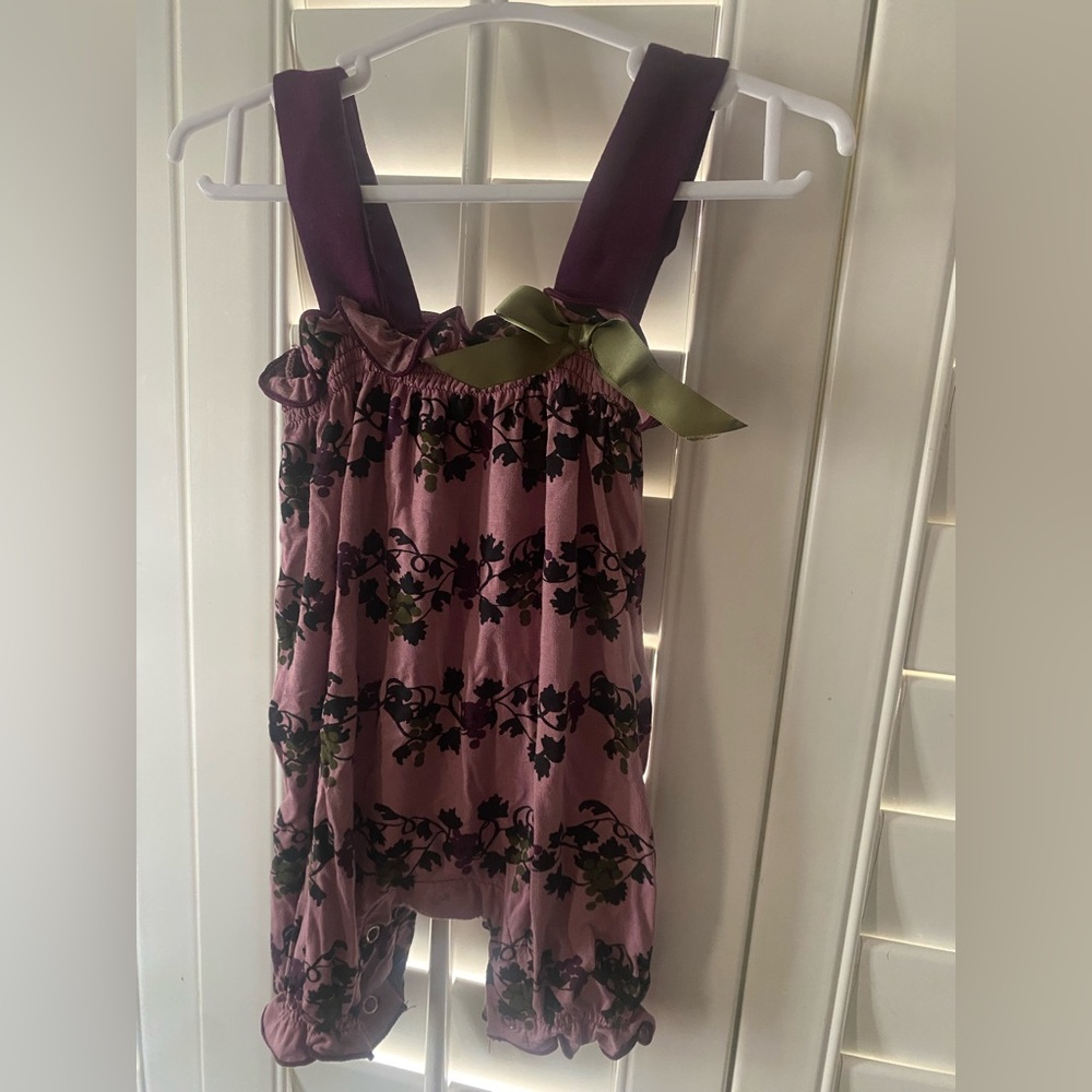 Kickee Pants Purple and Green Floral Kids Dress